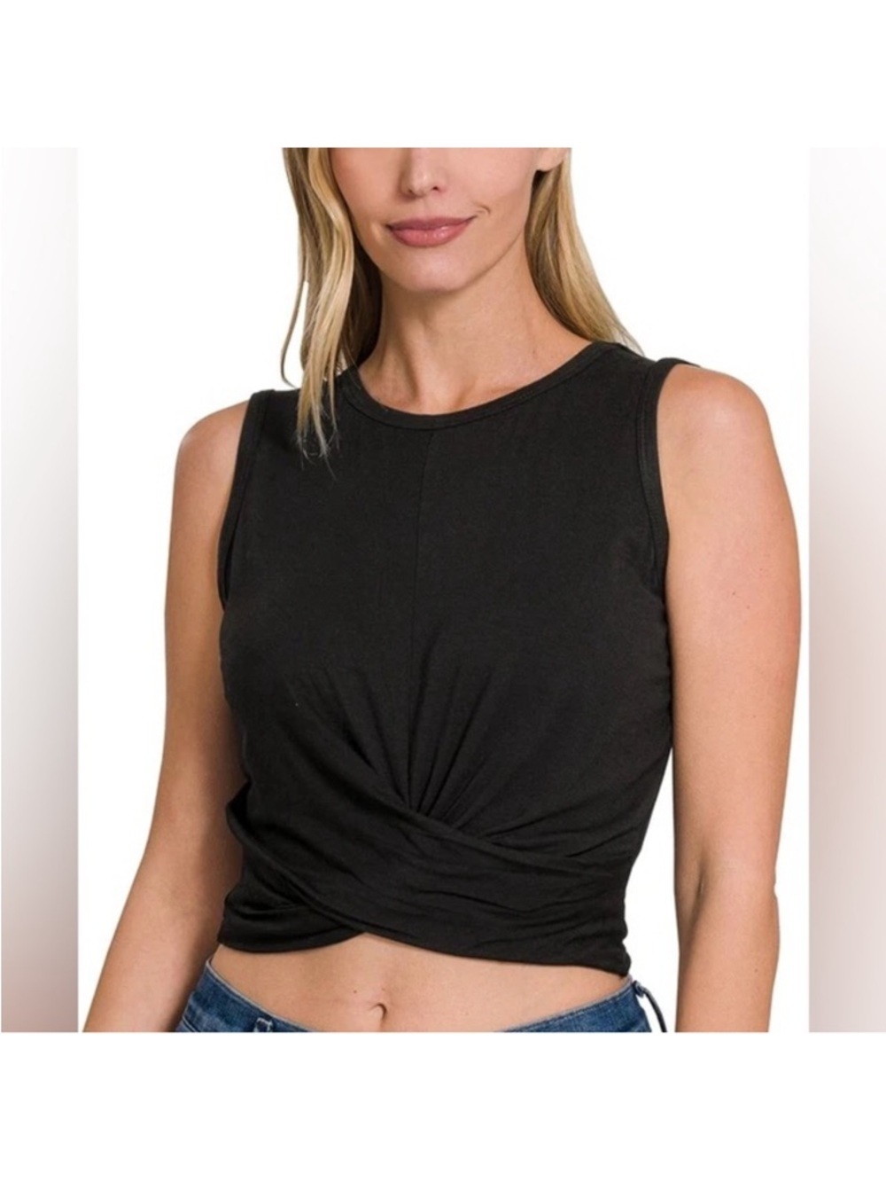 NWT Spiritual Gangster Maci Seamless Tank Top Black Twist Size M/L